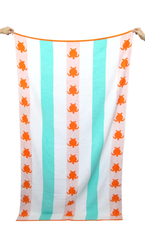 Large Orange Turtle Beach Towel