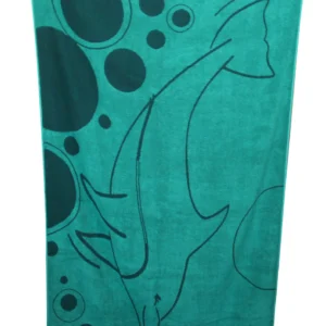 Large Teal Dolphin Beach Towel
